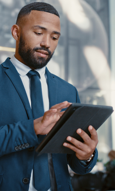 Business man using tablet